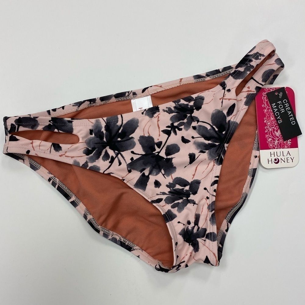 Hula Honey pink & grey tropical print‎ swim bottoms